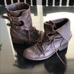 All Saints Damisi brown leather boots size 40